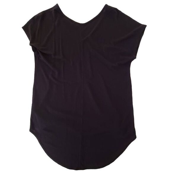 Trouve Womens Black Cap Sleeve Modal Easy Fit T Shirt Top Medium - Picture 2 of 8